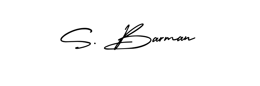 Use a signature maker to create a handwritten signature online. With this signature software, you can design (AmerikaSignatureDemo-Regular) your own signature for name S. Barman. S. Barman signature style 3 images and pictures png