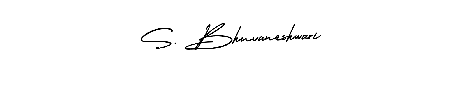 You should practise on your own different ways (AmerikaSignatureDemo-Regular) to write your name (S. Bhuvaneshwari) in signature. don't let someone else do it for you. S. Bhuvaneshwari signature style 3 images and pictures png