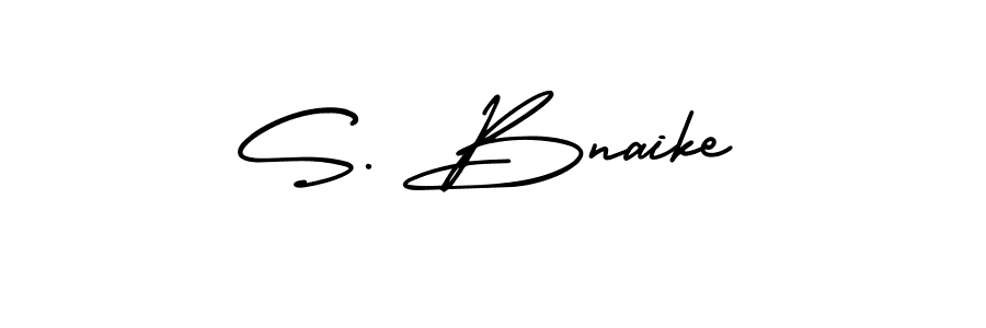 AmerikaSignatureDemo-Regular is a professional signature style that is perfect for those who want to add a touch of class to their signature. It is also a great choice for those who want to make their signature more unique. Get S. Bnaike name to fancy signature for free. S. Bnaike signature style 3 images and pictures png