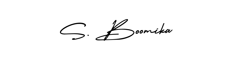 Make a short S. Boomika signature style. Manage your documents anywhere anytime using AmerikaSignatureDemo-Regular. Create and add eSignatures, submit forms, share and send files easily. S. Boomika signature style 3 images and pictures png