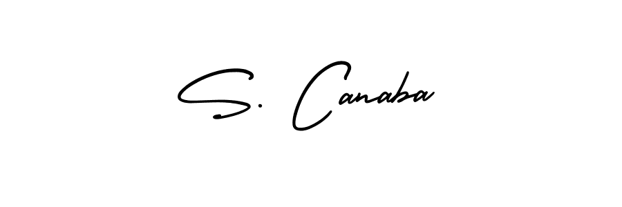 S. Canaba stylish signature style. Best Handwritten Sign (AmerikaSignatureDemo-Regular) for my name. Handwritten Signature Collection Ideas for my name S. Canaba. S. Canaba signature style 3 images and pictures png