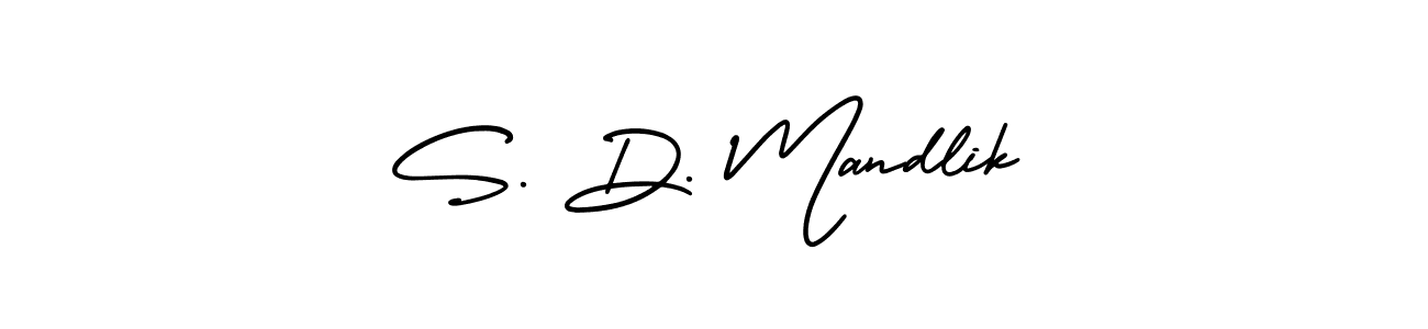 You should practise on your own different ways (AmerikaSignatureDemo-Regular) to write your name (S. D. Mandlik) in signature. don't let someone else do it for you. S. D. Mandlik signature style 3 images and pictures png