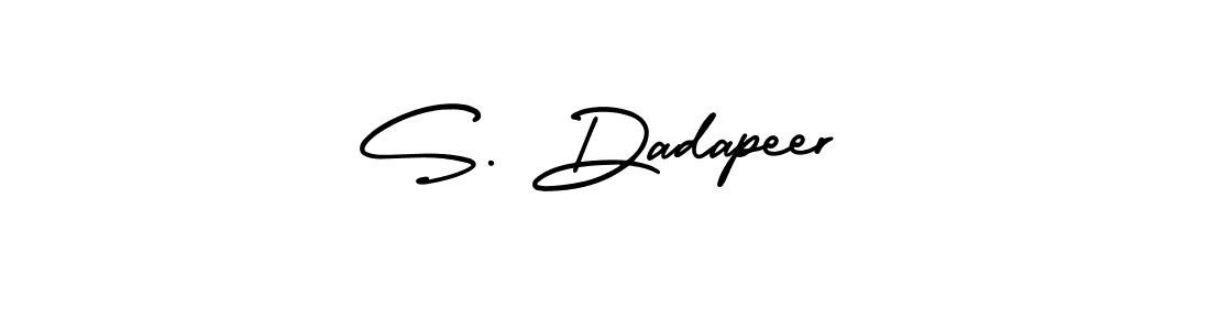 This is the best signature style for the S. Dadapeer name. Also you like these signature font (AmerikaSignatureDemo-Regular). Mix name signature. S. Dadapeer signature style 3 images and pictures png