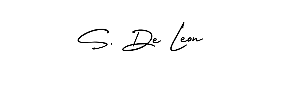 Create a beautiful signature design for name S. De Leon. With this signature (AmerikaSignatureDemo-Regular) fonts, you can make a handwritten signature for free. S. De Leon signature style 3 images and pictures png