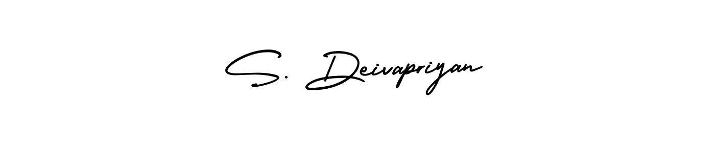 This is the best signature style for the S. Deivapriyan name. Also you like these signature font (AmerikaSignatureDemo-Regular). Mix name signature. S. Deivapriyan signature style 3 images and pictures png