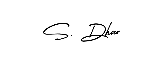 Design your own signature with our free online signature maker. With this signature software, you can create a handwritten (AmerikaSignatureDemo-Regular) signature for name S. Dhar. S. Dhar signature style 3 images and pictures png