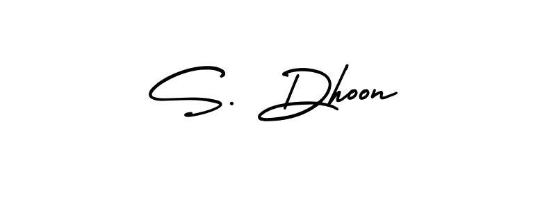 Make a short S. Dhoon signature style. Manage your documents anywhere anytime using AmerikaSignatureDemo-Regular. Create and add eSignatures, submit forms, share and send files easily. S. Dhoon signature style 3 images and pictures png