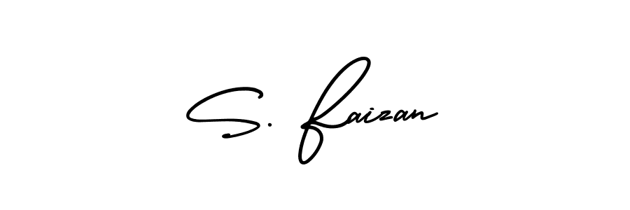 This is the best signature style for the S. Faizan name. Also you like these signature font (AmerikaSignatureDemo-Regular). Mix name signature. S. Faizan signature style 3 images and pictures png