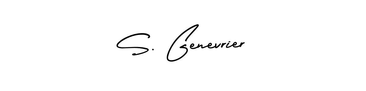 The best way (AmerikaSignatureDemo-Regular) to make a short signature is to pick only two or three words in your name. The name S. Genevrier include a total of six letters. For converting this name. S. Genevrier signature style 3 images and pictures png