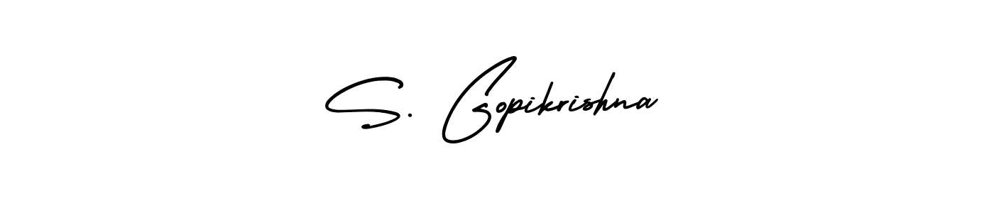 You should practise on your own different ways (AmerikaSignatureDemo-Regular) to write your name (S. Gopikrishna) in signature. don't let someone else do it for you. S. Gopikrishna signature style 3 images and pictures png