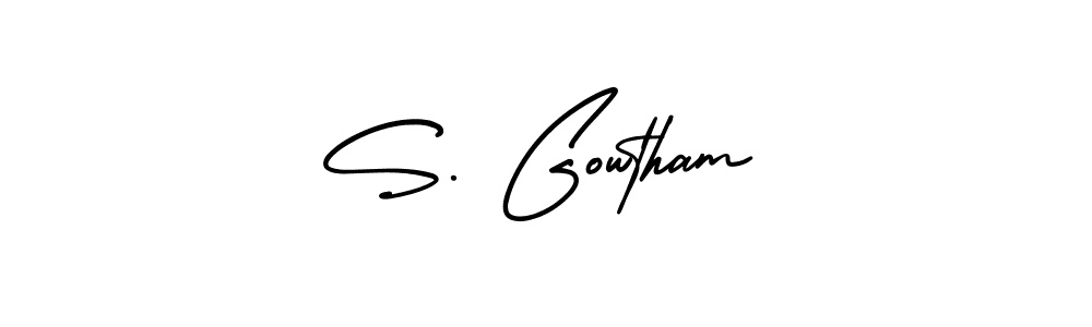 Use a signature maker to create a handwritten signature online. With this signature software, you can design (AmerikaSignatureDemo-Regular) your own signature for name S. Gowtham. S. Gowtham signature style 3 images and pictures png