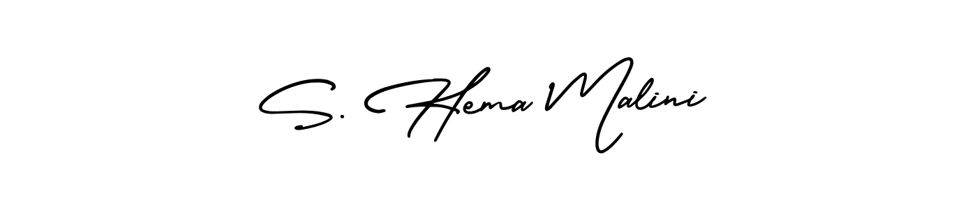 The best way (AmerikaSignatureDemo-Regular) to make a short signature is to pick only two or three words in your name. The name S. Hema Malini include a total of six letters. For converting this name. S. Hema Malini signature style 3 images and pictures png