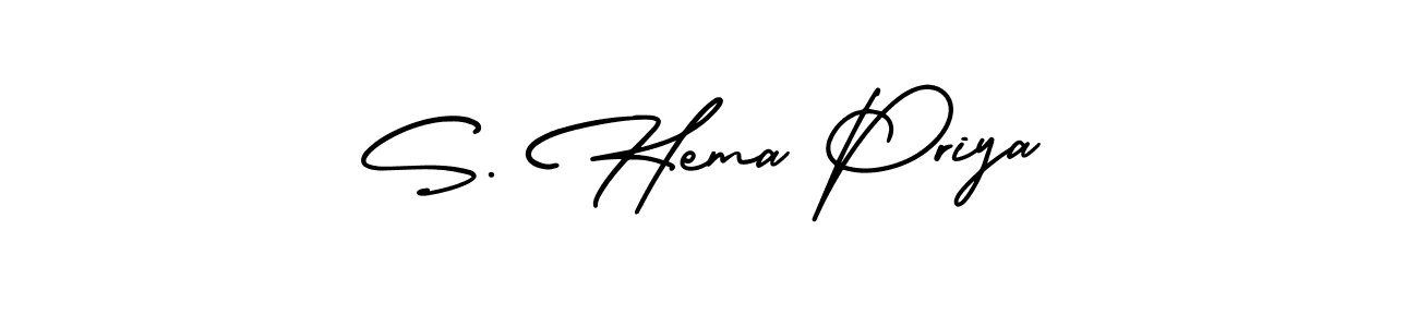 How to make S. Hema Priya name signature. Use AmerikaSignatureDemo-Regular style for creating short signs online. This is the latest handwritten sign. S. Hema Priya signature style 3 images and pictures png