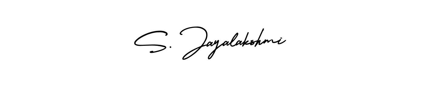 This is the best signature style for the S. Jayalakshmi name. Also you like these signature font (AmerikaSignatureDemo-Regular). Mix name signature. S. Jayalakshmi signature style 3 images and pictures png