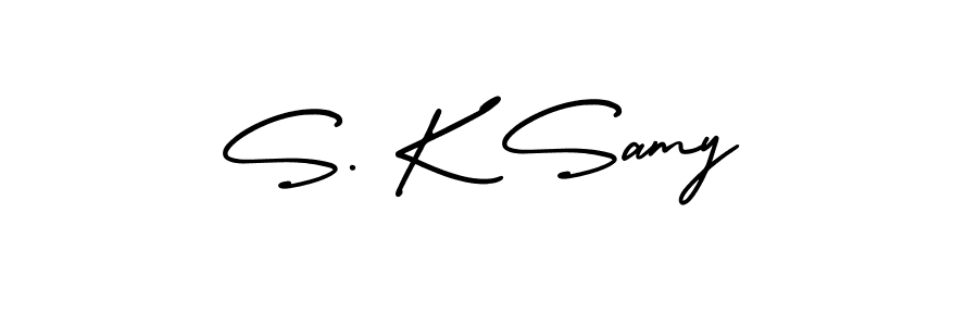 Design your own signature with our free online signature maker. With this signature software, you can create a handwritten (AmerikaSignatureDemo-Regular) signature for name S. K Samy. S. K Samy signature style 3 images and pictures png
