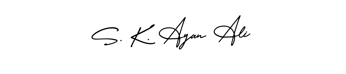 How to make S. K. Ayan Ali signature? AmerikaSignatureDemo-Regular is a professional autograph style. Create handwritten signature for S. K. Ayan Ali name. S. K. Ayan Ali signature style 3 images and pictures png