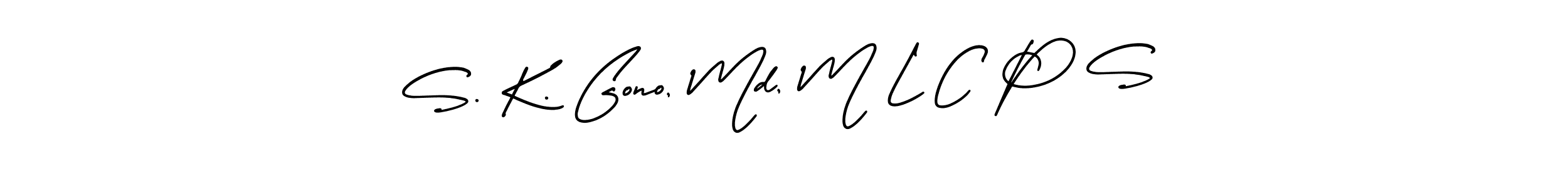 Create a beautiful signature design for name S. K. Gono, Md, M L C P S. With this signature (AmerikaSignatureDemo-Regular) fonts, you can make a handwritten signature for free. S. K. Gono, Md, M L C P S signature style 3 images and pictures png