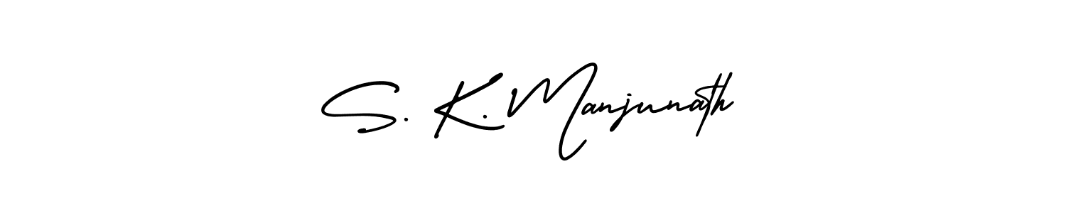 Make a beautiful signature design for name S. K. Manjunath. With this signature (AmerikaSignatureDemo-Regular) style, you can create a handwritten signature for free. S. K. Manjunath signature style 3 images and pictures png