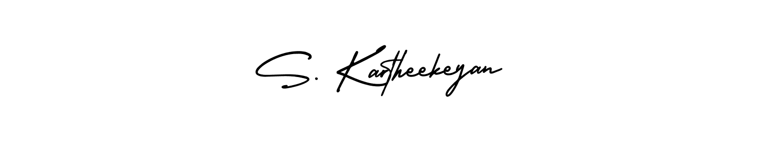 The best way (AmerikaSignatureDemo-Regular) to make a short signature is to pick only two or three words in your name. The name S. Kartheekeyan include a total of six letters. For converting this name. S. Kartheekeyan signature style 3 images and pictures png