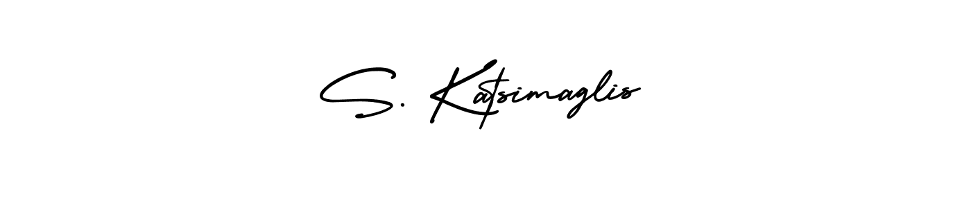 AmerikaSignatureDemo-Regular is a professional signature style that is perfect for those who want to add a touch of class to their signature. It is also a great choice for those who want to make their signature more unique. Get S. Katsimaglis name to fancy signature for free. S. Katsimaglis signature style 3 images and pictures png