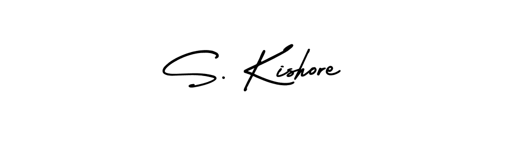 You should practise on your own different ways (AmerikaSignatureDemo-Regular) to write your name (S. Kishore) in signature. don't let someone else do it for you. S. Kishore signature style 3 images and pictures png