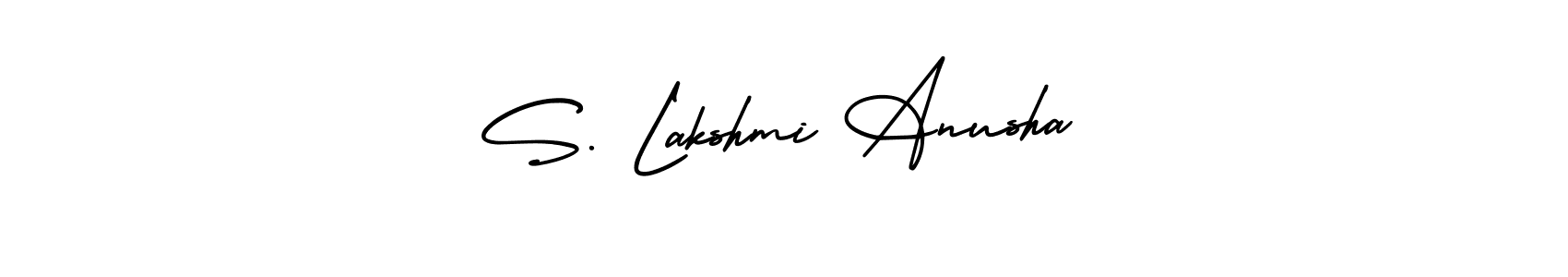 AmerikaSignatureDemo-Regular is a professional signature style that is perfect for those who want to add a touch of class to their signature. It is also a great choice for those who want to make their signature more unique. Get S. Lakshmi Anusha name to fancy signature for free. S. Lakshmi Anusha signature style 3 images and pictures png