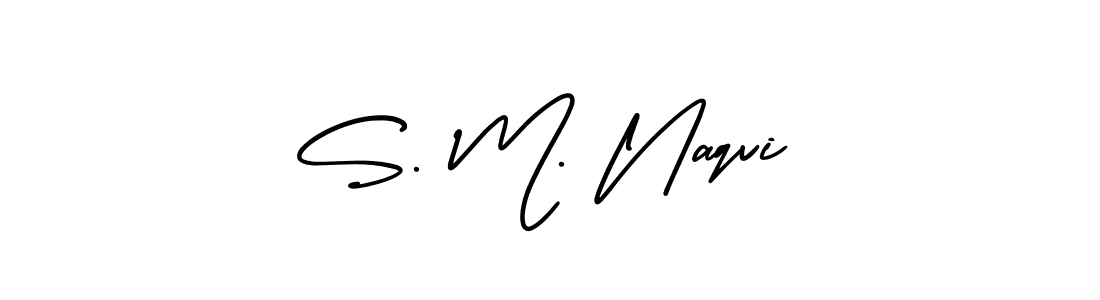 if you are searching for the best signature style for your name S. M. Naqvi. so please give up your signature search. here we have designed multiple signature styles  using AmerikaSignatureDemo-Regular. S. M. Naqvi signature style 3 images and pictures png