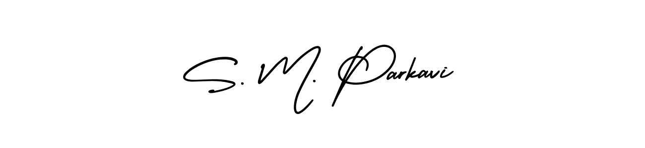 Make a beautiful signature design for name S. M. Parkavi. With this signature (AmerikaSignatureDemo-Regular) style, you can create a handwritten signature for free. S. M. Parkavi signature style 3 images and pictures png