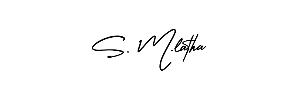 Similarly AmerikaSignatureDemo-Regular is the best handwritten signature design. Signature creator online .You can use it as an online autograph creator for name S. M.latha. S. M.latha signature style 3 images and pictures png