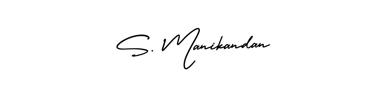 Also You can easily find your signature by using the search form. We will create S. Manikandan name handwritten signature images for you free of cost using AmerikaSignatureDemo-Regular sign style. S. Manikandan signature style 3 images and pictures png