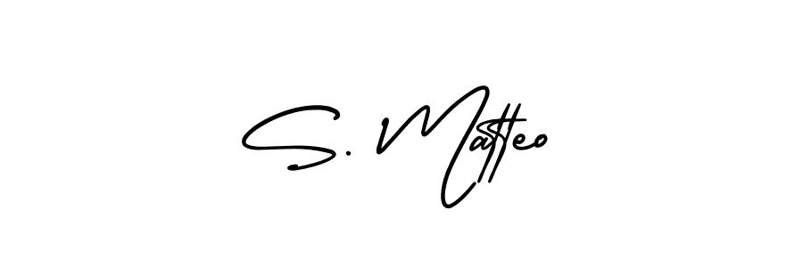 The best way (AmerikaSignatureDemo-Regular) to make a short signature is to pick only two or three words in your name. The name S. Matteo include a total of six letters. For converting this name. S. Matteo signature style 3 images and pictures png