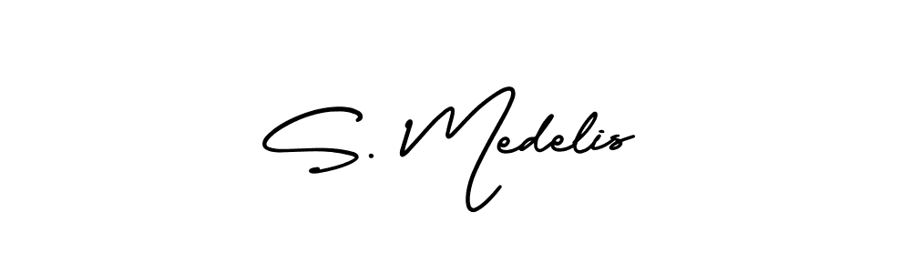 Create a beautiful signature design for name S. Medelis. With this signature (AmerikaSignatureDemo-Regular) fonts, you can make a handwritten signature for free. S. Medelis signature style 3 images and pictures png