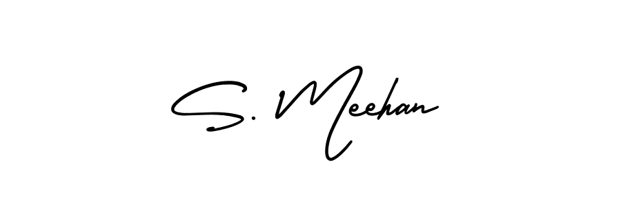 Use a signature maker to create a handwritten signature online. With this signature software, you can design (AmerikaSignatureDemo-Regular) your own signature for name S. Meehan. S. Meehan signature style 3 images and pictures png