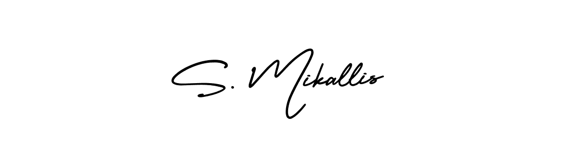 Make a beautiful signature design for name S. Mikallis. With this signature (AmerikaSignatureDemo-Regular) style, you can create a handwritten signature for free. S. Mikallis signature style 3 images and pictures png