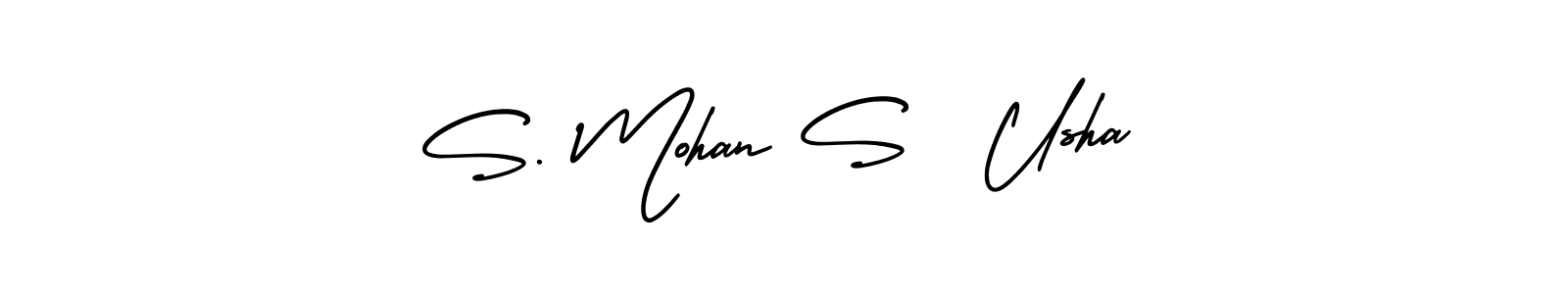 How to make S. Mohan S  Usha name signature. Use AmerikaSignatureDemo-Regular style for creating short signs online. This is the latest handwritten sign. S. Mohan S  Usha signature style 3 images and pictures png