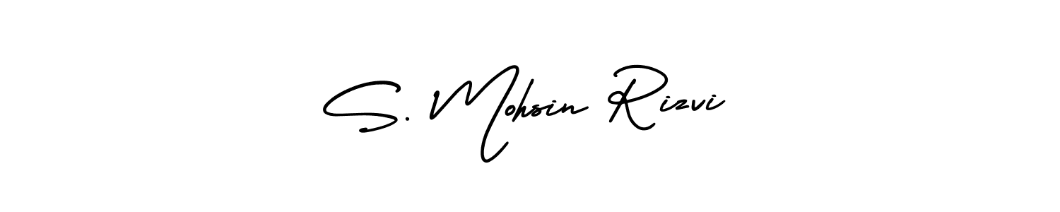 This is the best signature style for the S. Mohsin Rizvi name. Also you like these signature font (AmerikaSignatureDemo-Regular). Mix name signature. S. Mohsin Rizvi signature style 3 images and pictures png