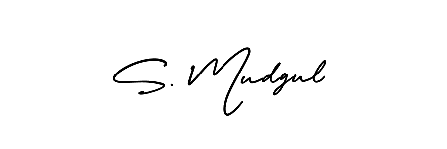 S. Mudgul stylish signature style. Best Handwritten Sign (AmerikaSignatureDemo-Regular) for my name. Handwritten Signature Collection Ideas for my name S. Mudgul. S. Mudgul signature style 3 images and pictures png