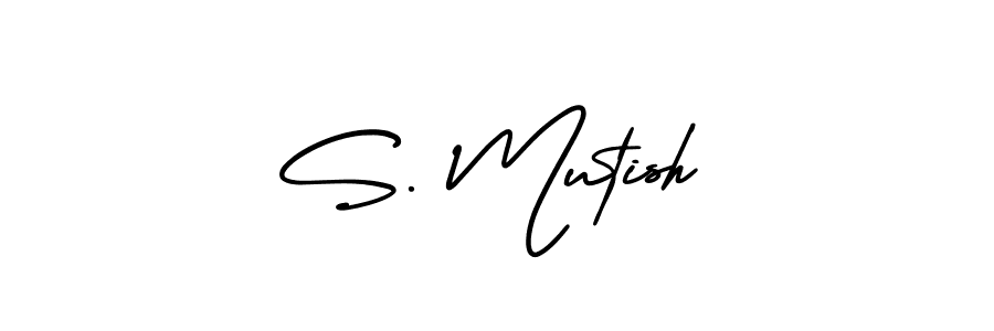 Design your own signature with our free online signature maker. With this signature software, you can create a handwritten (AmerikaSignatureDemo-Regular) signature for name S. Mutish. S. Mutish signature style 3 images and pictures png