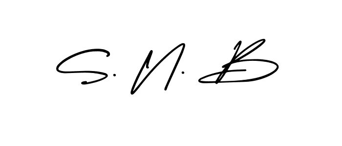 Make a beautiful signature design for name S. N. B. With this signature (AmerikaSignatureDemo-Regular) style, you can create a handwritten signature for free. S. N. B signature style 3 images and pictures png