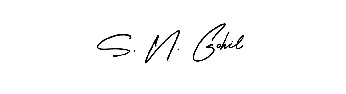 if you are searching for the best signature style for your name S. N. Gohil. so please give up your signature search. here we have designed multiple signature styles  using AmerikaSignatureDemo-Regular. S. N. Gohil signature style 3 images and pictures png