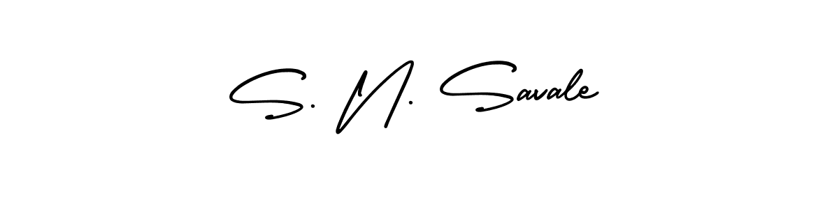 Also You can easily find your signature by using the search form. We will create S. N. Savale name handwritten signature images for you free of cost using AmerikaSignatureDemo-Regular sign style. S. N. Savale signature style 3 images and pictures png