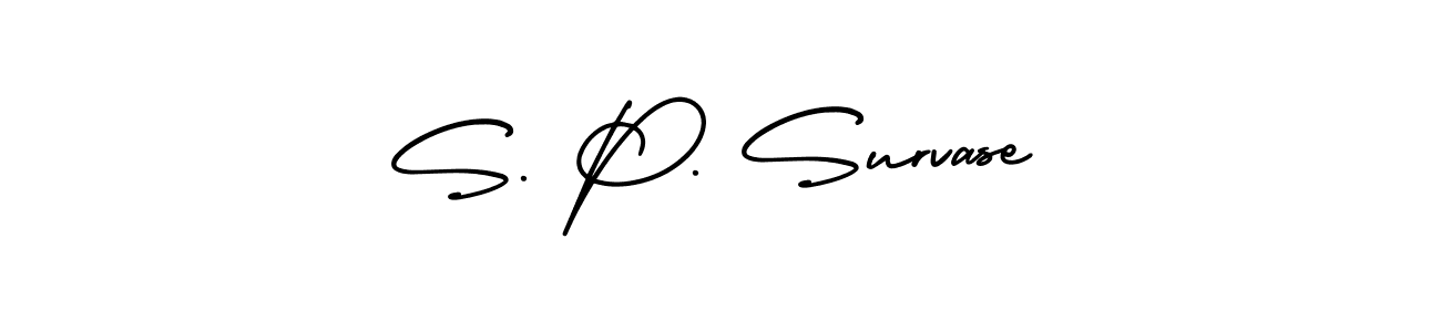 How to Draw S. P. Survase signature style? AmerikaSignatureDemo-Regular is a latest design signature styles for name S. P. Survase. S. P. Survase signature style 3 images and pictures png