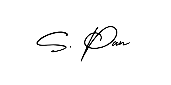 Use a signature maker to create a handwritten signature online. With this signature software, you can design (AmerikaSignatureDemo-Regular) your own signature for name S. Pan. S. Pan signature style 3 images and pictures png