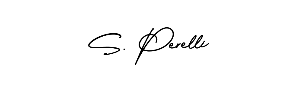 You should practise on your own different ways (AmerikaSignatureDemo-Regular) to write your name (S. Perelli) in signature. don't let someone else do it for you. S. Perelli signature style 3 images and pictures png