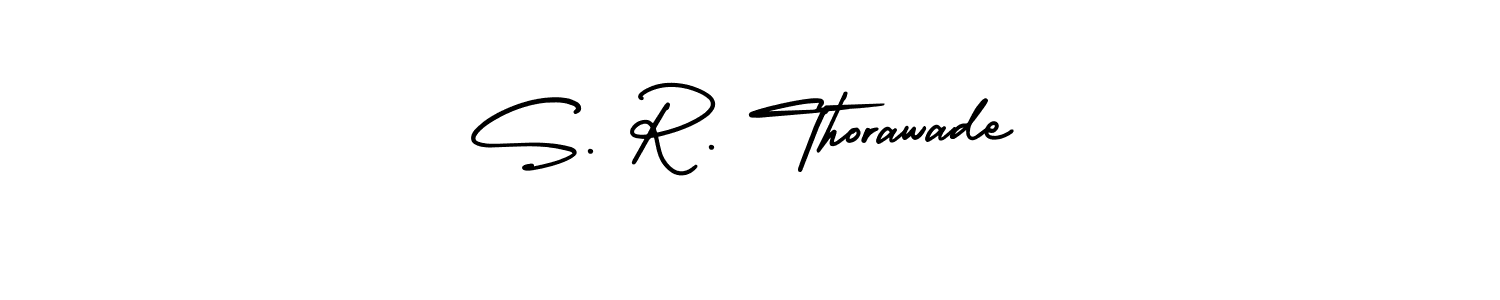 S. R. Thorawade stylish signature style. Best Handwritten Sign (AmerikaSignatureDemo-Regular) for my name. Handwritten Signature Collection Ideas for my name S. R. Thorawade. S. R. Thorawade signature style 3 images and pictures png