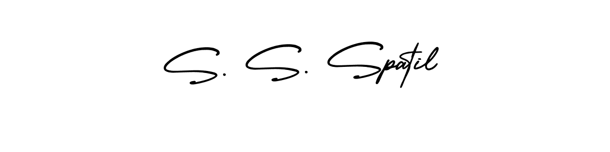 You should practise on your own different ways (AmerikaSignatureDemo-Regular) to write your name (S. S. Spatil) in signature. don't let someone else do it for you. S. S. Spatil signature style 3 images and pictures png