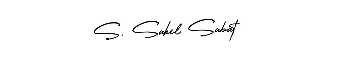 Also You can easily find your signature by using the search form. We will create S. Sahil Sabat name handwritten signature images for you free of cost using AmerikaSignatureDemo-Regular sign style. S. Sahil Sabat signature style 3 images and pictures png