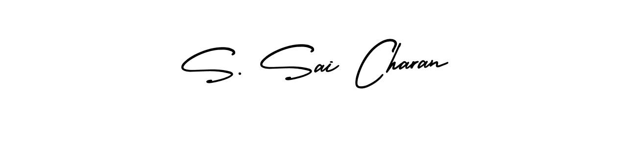 You should practise on your own different ways (AmerikaSignatureDemo-Regular) to write your name (S. Sai Charan) in signature. don't let someone else do it for you. S. Sai Charan signature style 3 images and pictures png