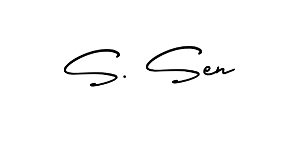 How to make S. Sen name signature. Use AmerikaSignatureDemo-Regular style for creating short signs online. This is the latest handwritten sign. S. Sen signature style 3 images and pictures png