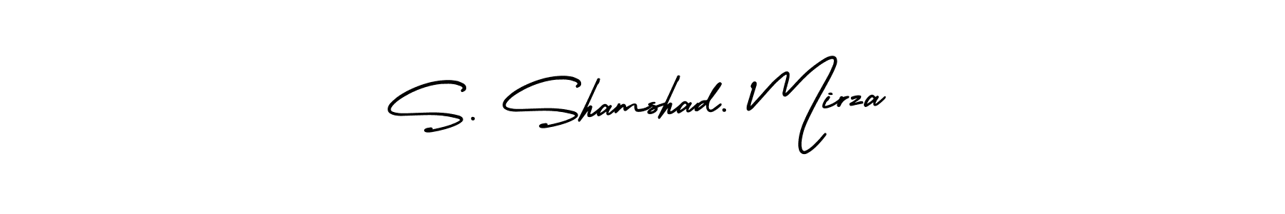 How to make S. Shamshad. Mirza name signature. Use AmerikaSignatureDemo-Regular style for creating short signs online. This is the latest handwritten sign. S. Shamshad. Mirza signature style 3 images and pictures png